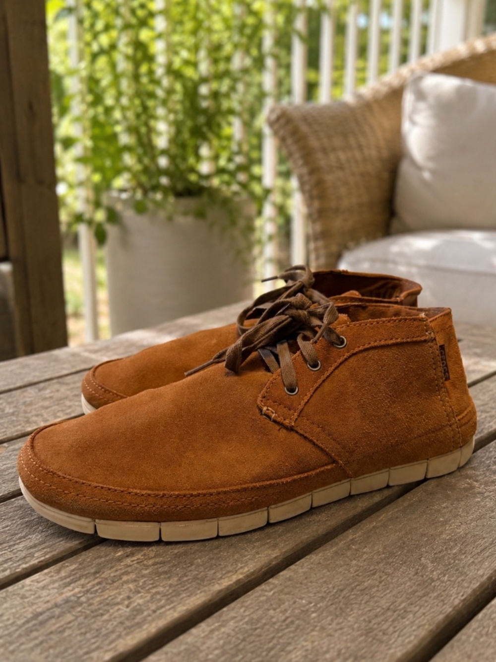Crocs Men's Suede Leather Desert Chukka Boots Stretch Sole Comfort Size 13